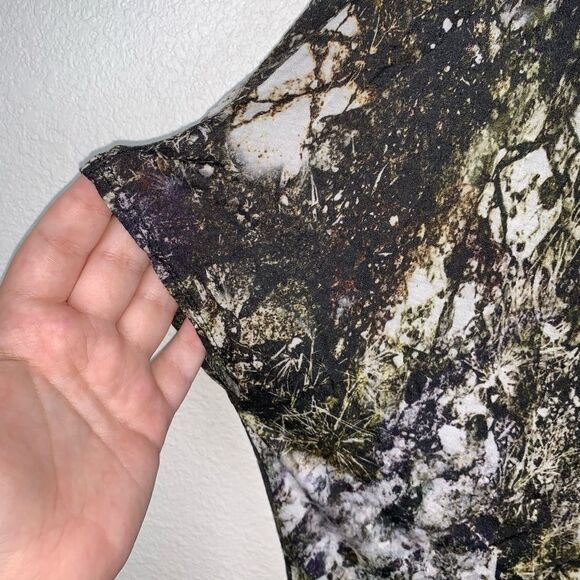 Helmut Lang Gravel Print Jersey Scoop Back Blouse - Picture 4 of 8